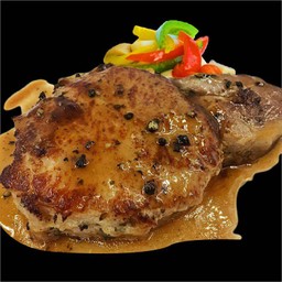 สันคอหมูสเต็ก พริกไทยดำ พรีเมี่ยม(คูโรบูตะ)