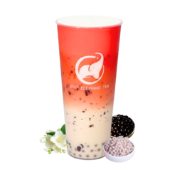 ชานมมะลิไข่มุกปั่นครีมชีส Jasmine double boba slushie