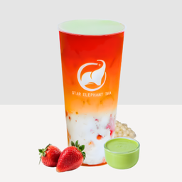 สตรอว์เบอร์รี่นมสดมัทฉะครีมชีส Strawberry Milk  Matcha Cheese Foam