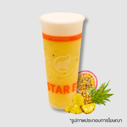 ชาเสาวรส+สับปะรดปั่นครีมชีส Pineapple and passion fruit  tea frappe  creamcheese
