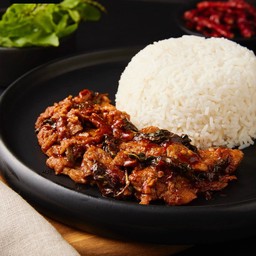 กะเพราโบราณ หม่าล่าหมูหมัก