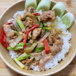 ข้าวราดหมูน้ำมันหอย