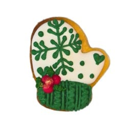 Christmas Glove royal icing cookie