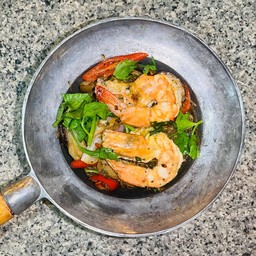 กุ้งอบวุ้นเส้น (กุ้งแชบ๊วย)