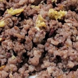 Ki02.48 ผัดน้ำมันพืช หนำเลี๊ยบ 50 กรัม(2 ลูก) ใส่หมูสับ 150 กรัม