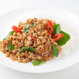 กระเพราหมู + ไข่ดาว(ลูกค้าสามารถเลือกปรับเปลี่ยนเมนูองได้)