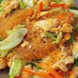 ผัดวุ้นเส้นใส่ไข่+หมูทอดงา(ลูกค้าสามารถเลือกปรับเปลี่ยนเมนูเองได้)