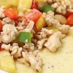 Ki03.46  ไข่ตุ๋น 3ฟอง ใส่อกไก่สับ 150 กรัม