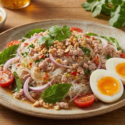 ยำหมูสับไข่ต้ม & ยำโบราณ (เลือกเส้น)