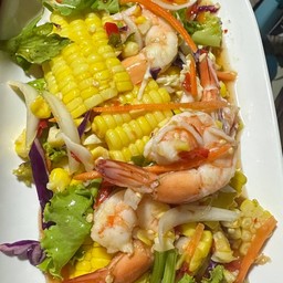 ยำข้าวโพดกุ้งสุก