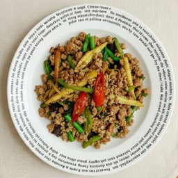 หมูสับผัดขี้เมาบิ๊กบึ้มราดข้าวหอมมะลิ