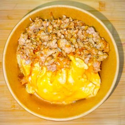 ข้าวไข่ข้น+หมูสับกระเทียม