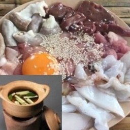 KL01.23  จิ้มจุ่มไส้อ่อนหมู 300 กรัม+ตับหมู 150 กรัม+ปลาหมึก 150 กรัม+กุ้ง 150 กรัม