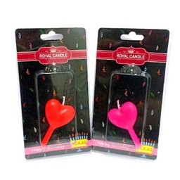 เทียนหัวใจคละสี