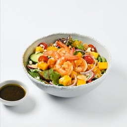 สลัดร็อคเก็ต ผลไม้และกุ้ง