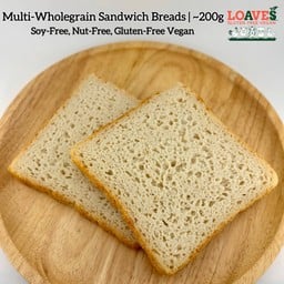 ขนมปังแซนวิชธัญพืชโฮลเกรนหลากชนิด | ไม่มีถั่วเหลืองนัทฟรีกลูเตนฟรีวีแกนเจ |~200ก