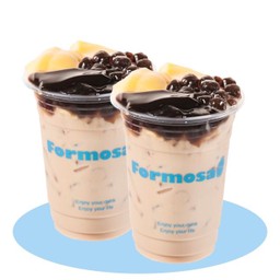 ชานม 3 สาว + เฉาก๊วยไต้หวัน + พุดดิ้งไข่ + ไข่มุก size m 2 แก้ว 99 บาท