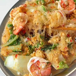 สุกี้แห้ง กุ้ง