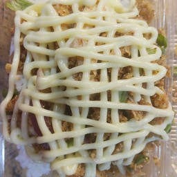 ข้าวยำไก่ผง.บาบีคิวราดมายองเนส