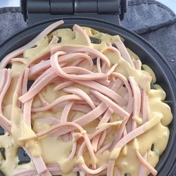 วาฟเฟิลไส้แฮม