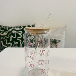 แก้วโบว์ Kitty พร้อมหลอด