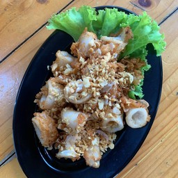 หมึกทอดกระเทียม