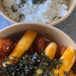 ต๊อกบกกีไก่ทอดเกาหลี&ข้าวโรยสาหร่ายงาคั่ว