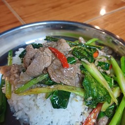 ข้าวคะน้าหมูชิ้น