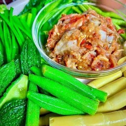 ชุดผักต้ม น้ำพริก ไข่ปิ้ง 1ฟอง