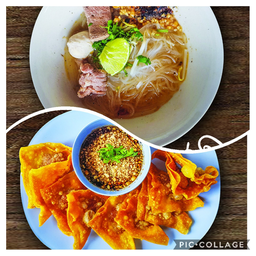 .ชุดอิ่มคุ้ม_ก๋วยเตี๋ยวตัมยำมะนาวสดหมู + เกี๊ยวทอด.