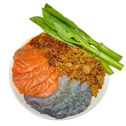 ยำแซลมอน+กุ้ง (พริกเผา)