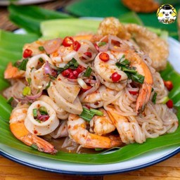 ยำเส้นเล็ก ไก่ยอกุ้งสด
