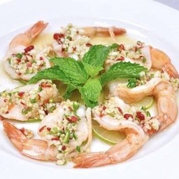 กุ้งนึ่งมะนาวหม้อไฟ