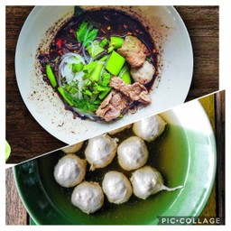 .ชุดอิ่มคุ้ม_ก๋วยเตี๋ยวน้ำตกเนื้อ+ลูกชิ้นเนื้อลวก.