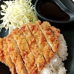 ข้าวหมูทอดซอสเกาหลี