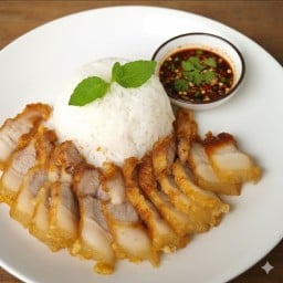 ข้าวหมูสามชั้นทอด