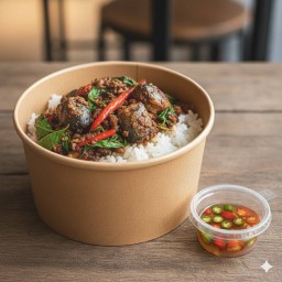 ข้าวราดผัดกะเพราปลากระป๋อง