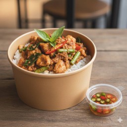 ข้าวราดผัดพริกแกง