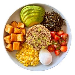 Miso Tofu Quinoa Bowl Egg