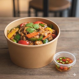 ข้าวราดผัดพริกหยวก