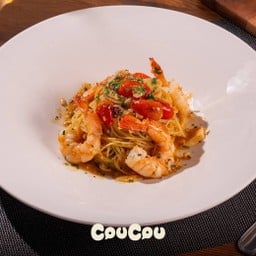 Aglio olio e Pepeperoncino Shrimp Capellini