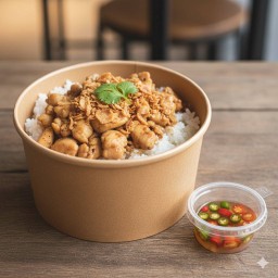 ข้าวราดทอดกระเทียม