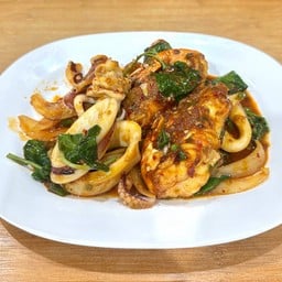 กุ้ง+หมึกผัดพริกเผา