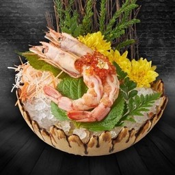 ซาซิมิกุ้งโบตันท้อปไข่แซลมอน