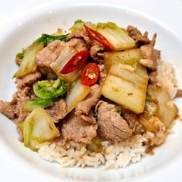 ข้าวราดหมูผัดผักกาดขาว