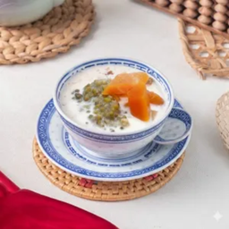 ถั่วเขียวต้มมะละกอนมสด 木瓜鲜奶煮绿豆Boiled Green Beans With Papaya And Fresh Milk