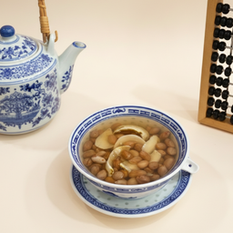 ถั่วลิสงต้มแป๊ะหะ 百合炖花生汤Stewed Peanuts with Lily Bulbs