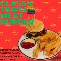 Classic Australian wagyu beef burger Triple meat