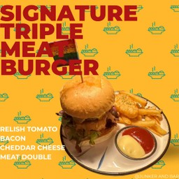 Signature Australian wagyu beef burger Triple meat