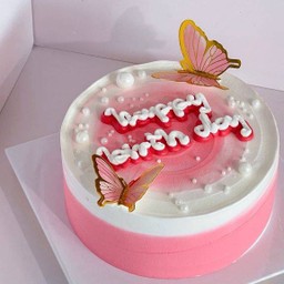 เค้กผีเสื้อชมพู